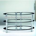 modern design black edge clear glass TV stand B-8