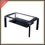 modern design cheap high end metal tempered glass coffee table CT002