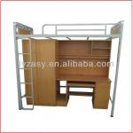 Modern design metal dormitory bed with wood cabinet/college student bed ZA-GYC-12