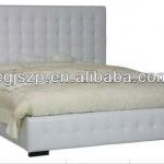 modern elegent white buttoned leather bed SLB68