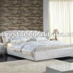 Modern hotel bedroom furniture set , Leather soft bed 6031