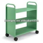 Modern library steel book cart for bookshelves,3layer,for libiray furniture BC08-XT