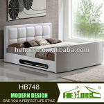 modern luxury kid white mount 32 inch king size leather automatic lift tv bed HB748#