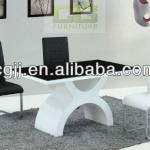 modern MDF dining table with black tempered glass CG-DT205