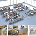 modern modular office furniture witn fabric partitions (T3-series) T3-C-WSO3-1206-M1008-BB