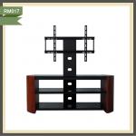 modern new design black glass lcd reclaimed wood tv stand RM017