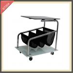 modern office desk movable glass metal side table with wheels ST004