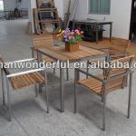 modern outdoor furniture stainless steel and wooden furniture WF-1263 WF-1605