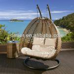 Modern outdoor garden Rattan Hanging chair with Cream cushion covers OMR-C048