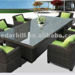 Modern Rattan dining set, Rattan chair and table 1+6 CH-843A