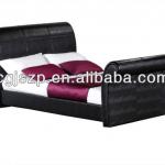 modern sleigh leather double bed frame LBD066