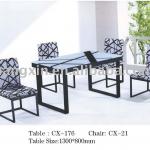 modern tempered glass dinning table DT-176 CX-DT-176