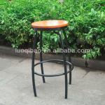 Modern wooden seat with metal frame Industrial Stools D157