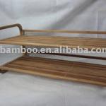 Natural 2 Tiers Simple Design China Manufacturer Good Quality Eco-friendly Bamboo Shoe Rack