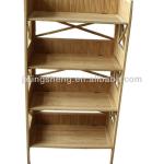 Natural bamboo 4-layer flat packed bookcase JI241363