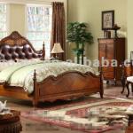 natural bedroom furniture genuine leather king bed JK04 JK04