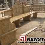 Natural stone bench for garden