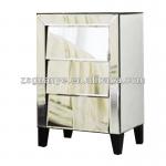 New Arrival modern silver mirrored nightstand of 3 drawers, mirrored side table, mirrored furniture manufacturer JS121S-3,JS121S