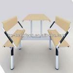 new design metal frame 4 seat canteen cafeteria restaurant set HF-B058