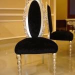 New design wooden dining room chair with hand carving covered by silver foil BF01-3002