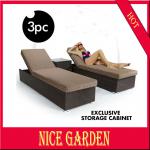 NEW Wicker Rattan Outdoor Furniture Sun Lounge Setting Pool Patio Set S61701