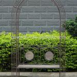 Newest Classical Outdoor Antique Grey Metal Garden Arch Decoration PL08-34260