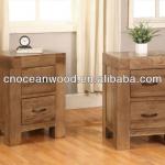 Oak bedside table with 2 drawers/ rustic DH-bedside table