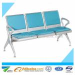 Offer high quality synthetic leather and coating 3 seater with armrest metal public waiting chair WLC-002