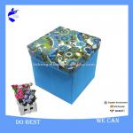 One Oversized Storage Ottoman Foot Foldable Storage Stool with Printed Organzer LS-1110F14