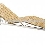 Outdoor 304 stainless steel and teak sun lounger SBM004