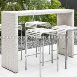 Outdoor bar table set, bar chair, bar stool with stainless steel WR-1090