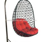 outdoor black rattan/wicker swing hanging chair in patio furniture WF351-04