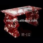 Outdoor carved blood chicken marble bench HY-112