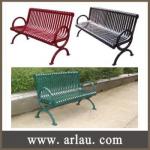 Outdoor cast iron flat steel long bench with armrest and backrest FS38 FS38