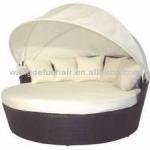 Outdoor daybed canopy wicker furniture with cushion WJK-D-05 WJK-D-05