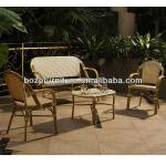 Outdoor furniture Aluminum frame bamboo like dining set/Garden furniture texilene coffee set BZ-SB002