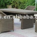 Outdoor furniture rattan dinning set polywood top table 13101