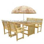 Outdoor furniture set made of bamboo and wood