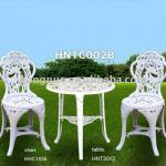 Outdoor Furniture Set with rose flower pattern at the table top &amp; chair backrest HNTC002B