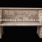 Outdoor Garden Carved Stone Bench Marble Stone Garden Bench OEM Manufacturer BH-P8