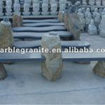 Outdoor Granite Garden Stone Bench With Black