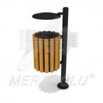 Outdoor Litter Bin Metal - Wooden MBK-147a