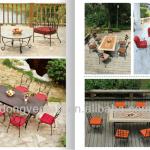 Outdoor Patio Furniture Set,Wrought Iron Table and Chairs YTR581217+YB580701+YC000702