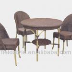 Outdoor Rattan furniture Woven glass Dining table and chair LOOM-2001 SET