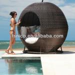 Outdoor Round Daybed rattan daybed with canopy CNL13208