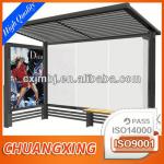 outdoor stainless steel bus stop with AD board CX-CUSTOM