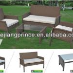 outdoor steel rattan 2 armchairs+1table+1 love seat X036