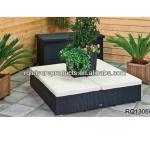 Outdoor Sunbed Rattan Stool PE Rattan Alum Frame RQ13059