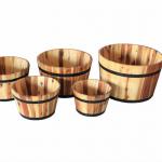 Outdoor wooden flower round box OT 17