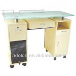 Painted finish acetone proof Glass top Nail technician tables used nail salon equipment F-2721P-B F-2721P-B